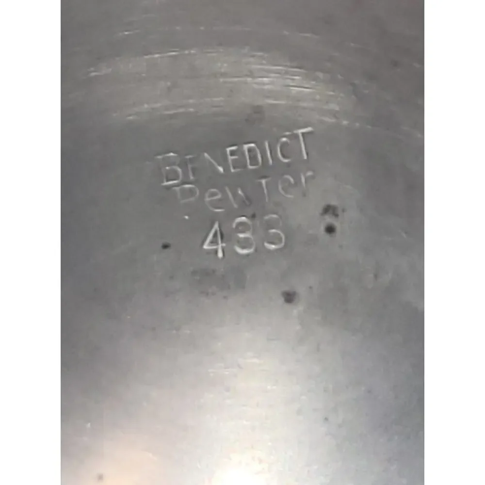 1930s Vintage Revere Pewter By Benedict‎ 433 Porringer Handles 8” Footed Bowl